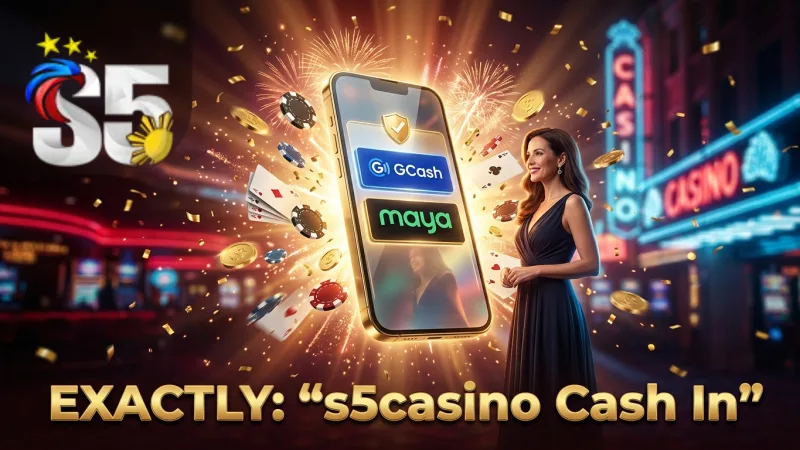 Utilize s5casino's convenient e-wallet options like GCash for quick and secure deposits.