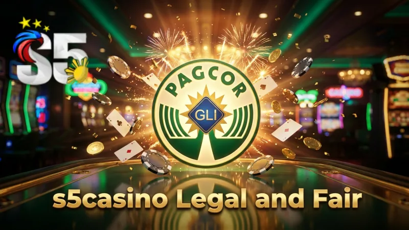 PAGCOR license and GLI certification confirm s5casino's legal operation and fair games.